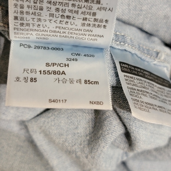 Levis Joni Denim Jean Dress Women’s Small Blue Sleeveless Tiered Button Front - Picture 8 of 8